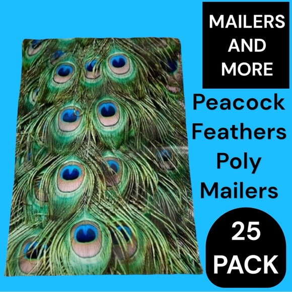 25 10X13 Poly Mailers Peacock Eyes PRICE IS FIRM - Picture 3 of 11